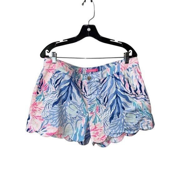 Lilly Pulitzer Buttercup Stretch Short In Crew Blue Tint Kaleidoscope Size 12 - Picture 3 of 11